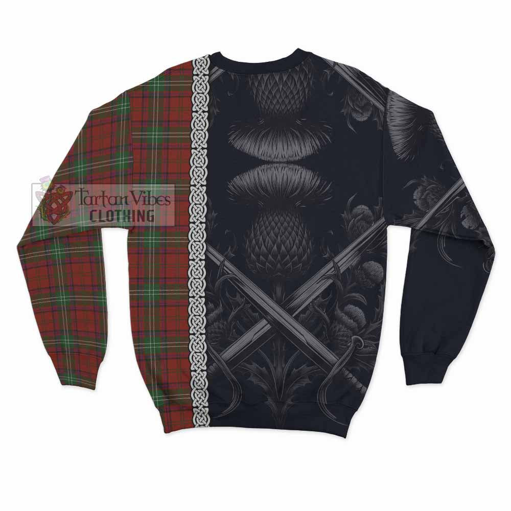 Seton Tartan Sweatshirt with Family Crest Cross Sword Thistle Celtic Vibes - Tartan Vibes Clothing
