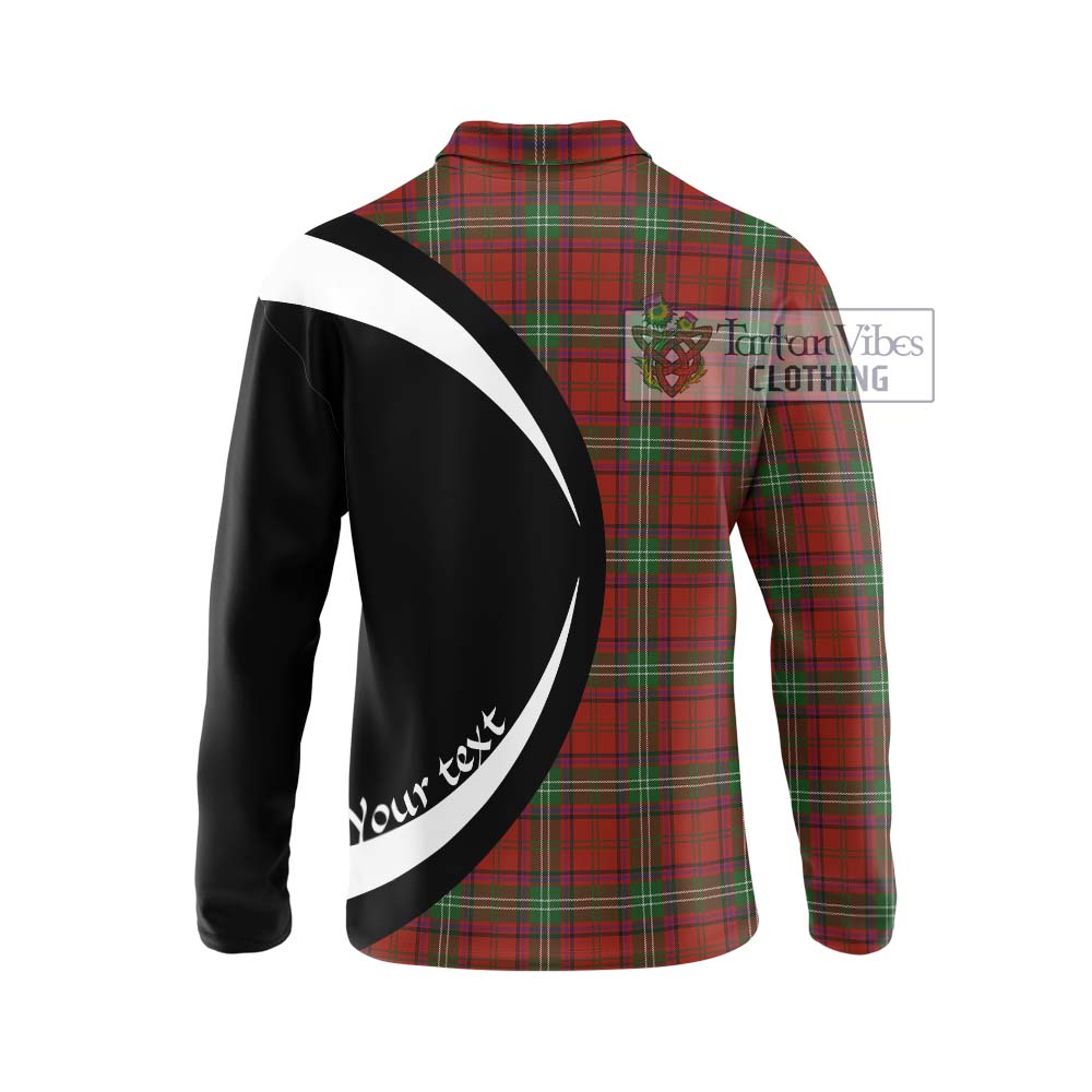 Seton Tartan Long Sleeve Polo Shirt with Family Crest Circle Style - Tartan Vibes Clothing