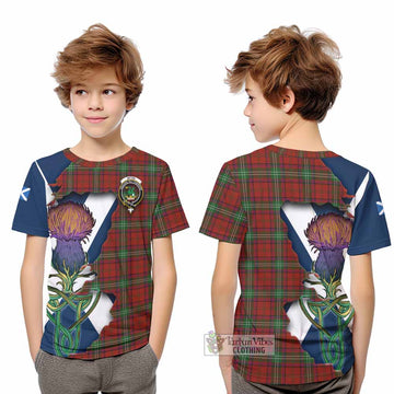 Tartan Vibes Clothing Seton Tartan Family Crest Kid T-Shirt Scottish Thistle Celtic Inspired