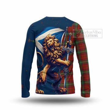 Seton Tartan Family Crest Long Sleeve T-Shirt with Scottish Majestic Lion - Tartan Vibes Clothing