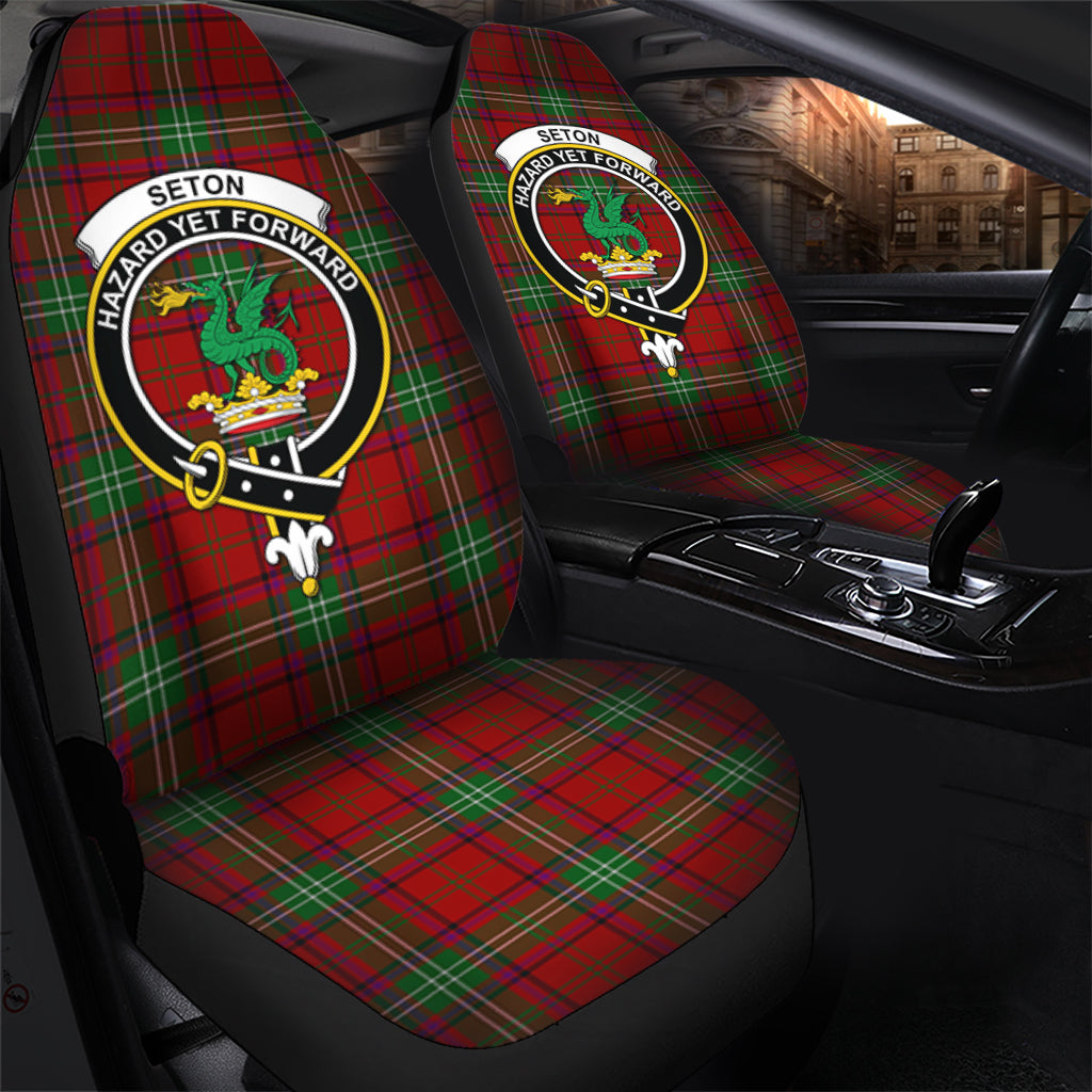 Seton Tartan Car Seat Cover with Family Crest - Tartan Vibes Clothing