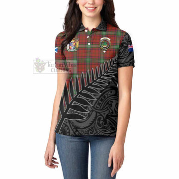 Seton Crest Tartan Women's Polo Shirt with New Zealand Silver Fern Half Style - Tartan Vibes Clothing