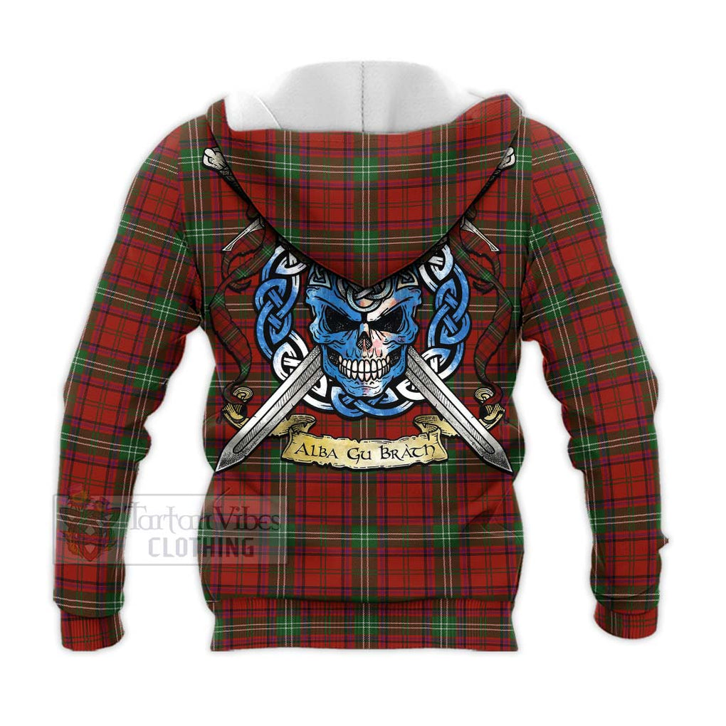 Seton Tartan Knitted Hoodie with Family Crest Celtic Skull Style - Tartan Vibes Clothing