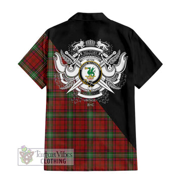 Seton Tartan Hawaiian Shirt with Family Crest and Military Logo Style - Tartan Vibes Clothing