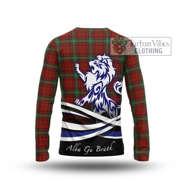 Seton Tartan Long Sleeve T-Shirt with Alba Gu Brath Regal Lion Emblem - Tartan Vibes Clothing