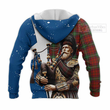 Seton Tartan Knitted Hoodie with Family Crest Scottish Bagpiper Vibes - Tartan Vibes Clothing