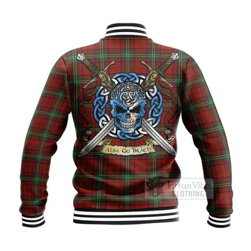 Seton Tartan Baseball Jacket with Family Crest Celtic Skull Style - Tartan Vibes Clothing