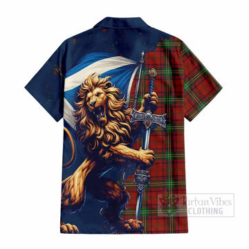 Seton Tartan Family Crest Hawaiian Shirt with Scottish Majestic Lion - Tartan Vibes Clothing