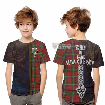 Seton Tartan Family Crest Kid T-Shirt Alba Gu Brath Be Brave Lion Ancient Style - Tartan Vibes Clothing