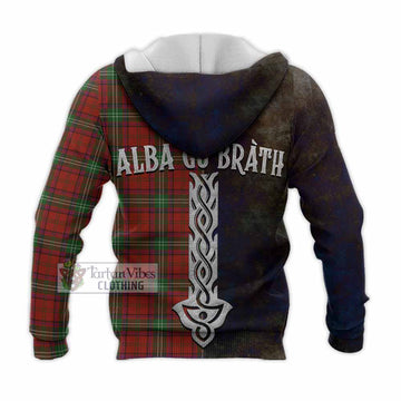 Tartan Vibes Clothing Seton Tartan Family Crest Knitted Hoodie Alba Gu Brath Be Brave Lion Ancient Style