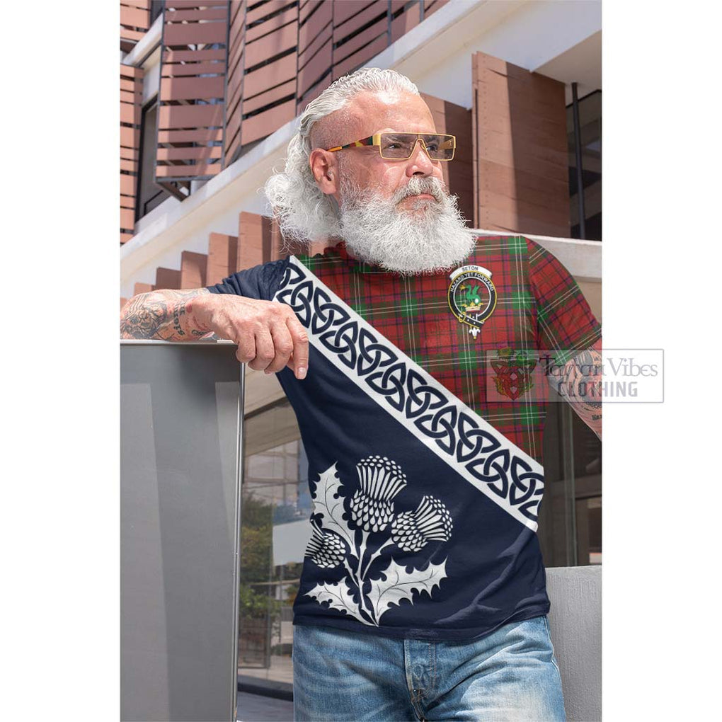 Seton Tartan Cotton T-shirt Featuring Thistle and Scotland Map Men's Shirt - Tartan Vibes Clothing