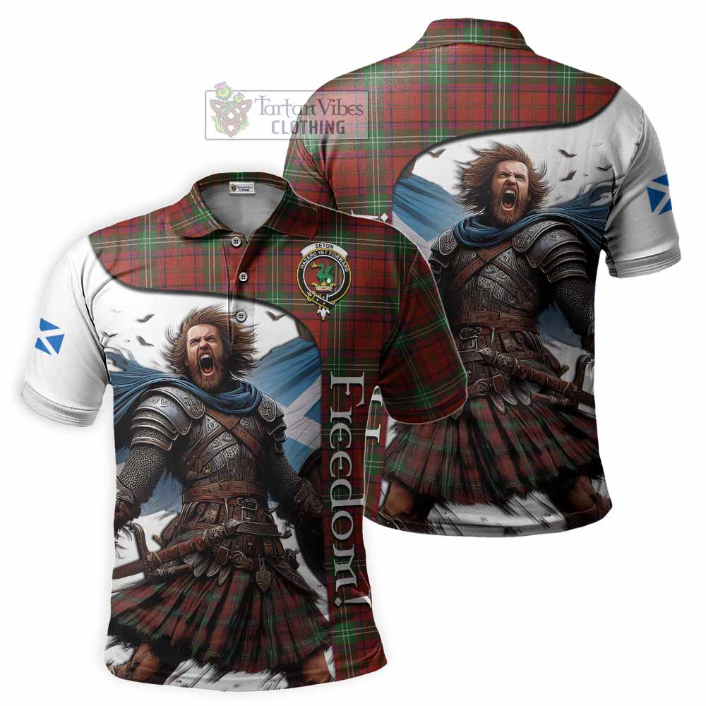 Seton Crest Tartan Polo Shirt Inspired by the Freedom of Scottish Warrior - Tartan Vibes Clothing