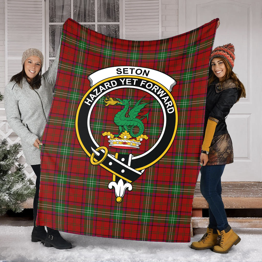 Seton Tartan Blanket with Family Crest - Tartan Vibes Clothing