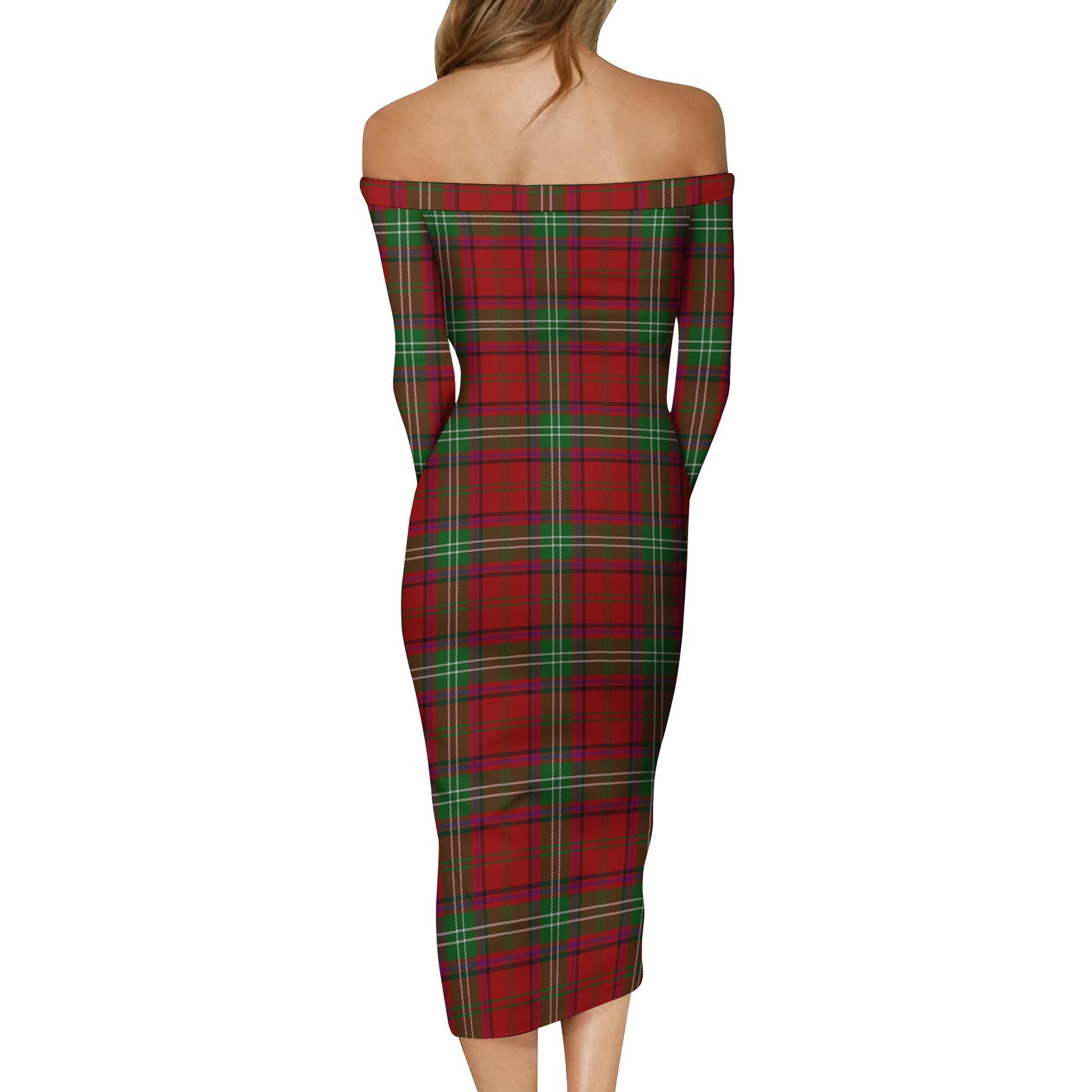 Seton Tartan Off Shoulder Lady Dress - Tartan Vibes Clothing