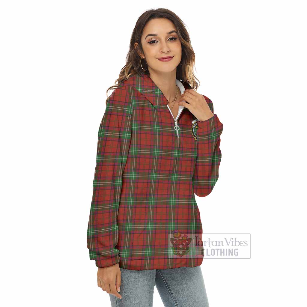 Tartan Vibes Clothing Seton Tartan Crest Women's Borg  Half Zip Fleece Hoodie