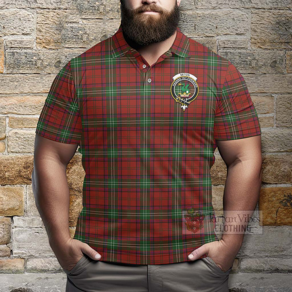 Seton Tartan Polo Shirt with Family Crest Celtic Skull Style - Tartan Vibes Clothing