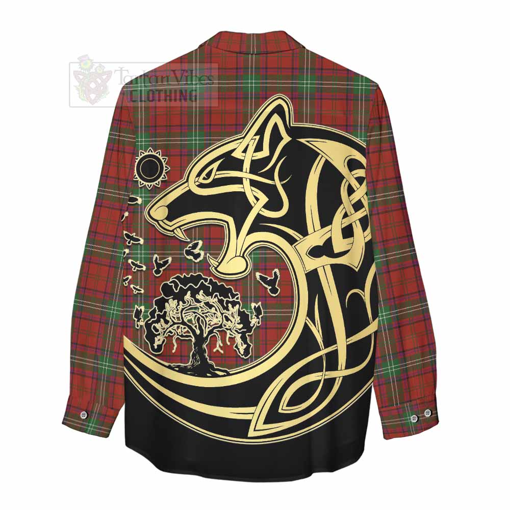 Seton Tartan Women's Casual Shirt with Family Crest Celtic Wolf Style - Tartan Vibes Clothing