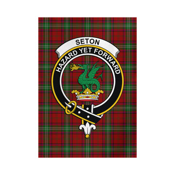 Seton Tartan Garden Flag with Family Crest - Tartan Vibes Clothing