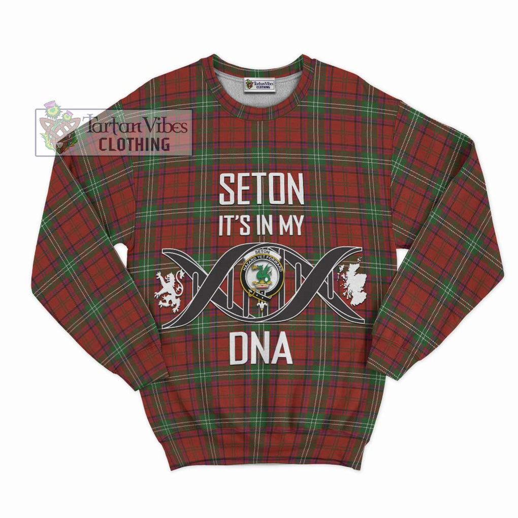 Seton Tartan Sweatshirt with Family Crest DNA In Me Style - Tartan Vibes Clothing