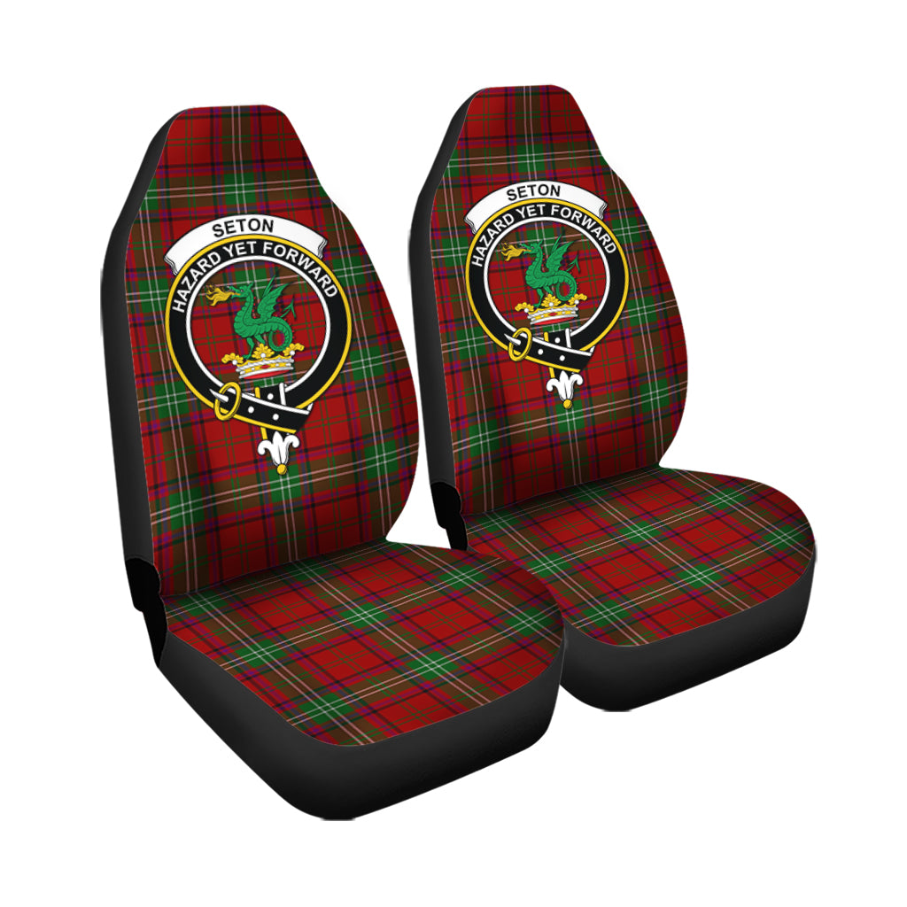 Seton Tartan Car Seat Cover with Family Crest - Tartan Vibes Clothing