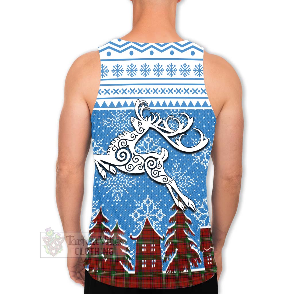 Seton Clan Christmas Men's Tank Top Celtic Reindeer Style - Tartan Vibes Clothing