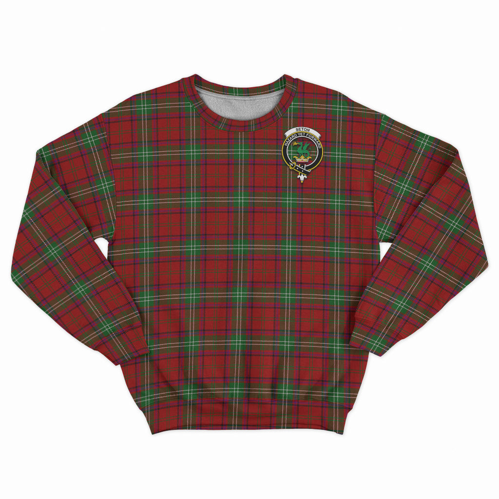 Seton Tartan Sweatshirt with Family Crest - Tartan Vibes Clothing