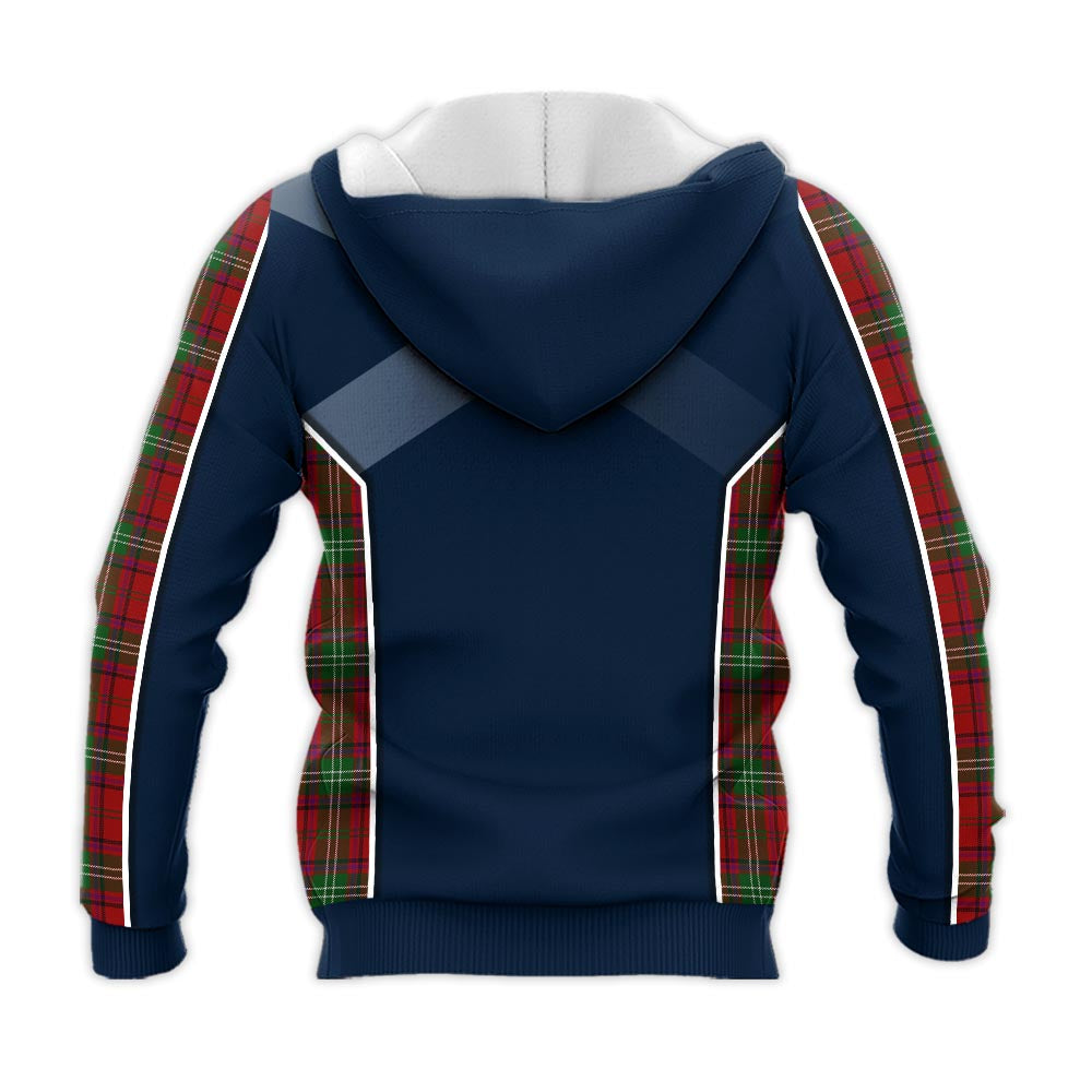 Tartan Vibes Clothing Seton Tartan Knitted Hoodie with Family Crest and Scottish Thistle Vibes Sport Style