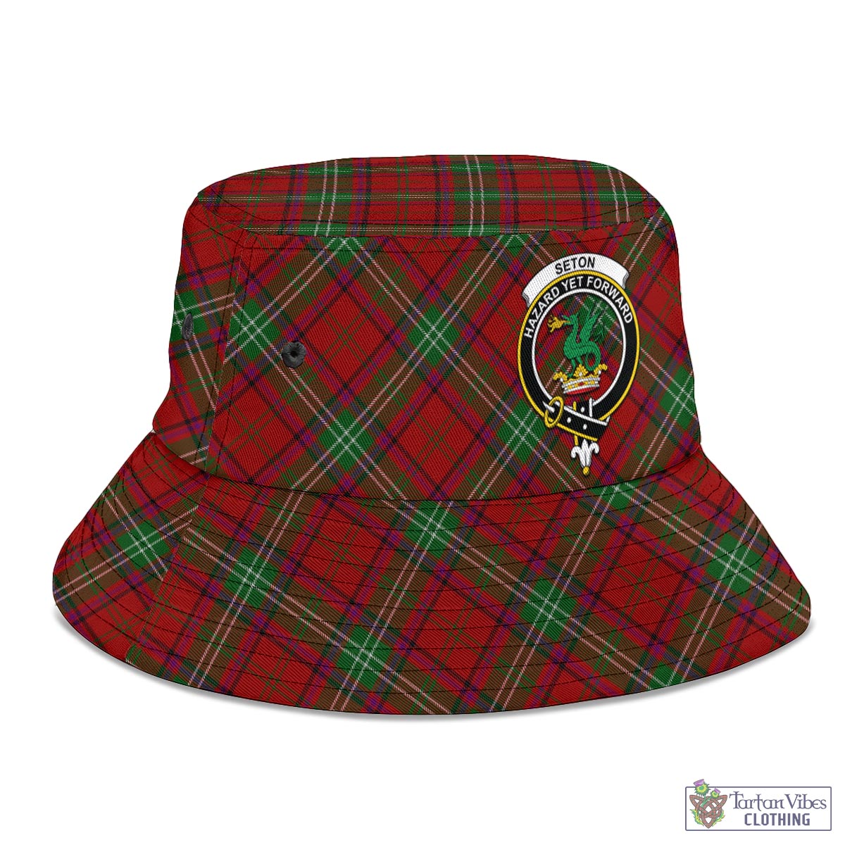 Tartan Vibes Clothing Seton Tartan Bucket Hat with Family Crest