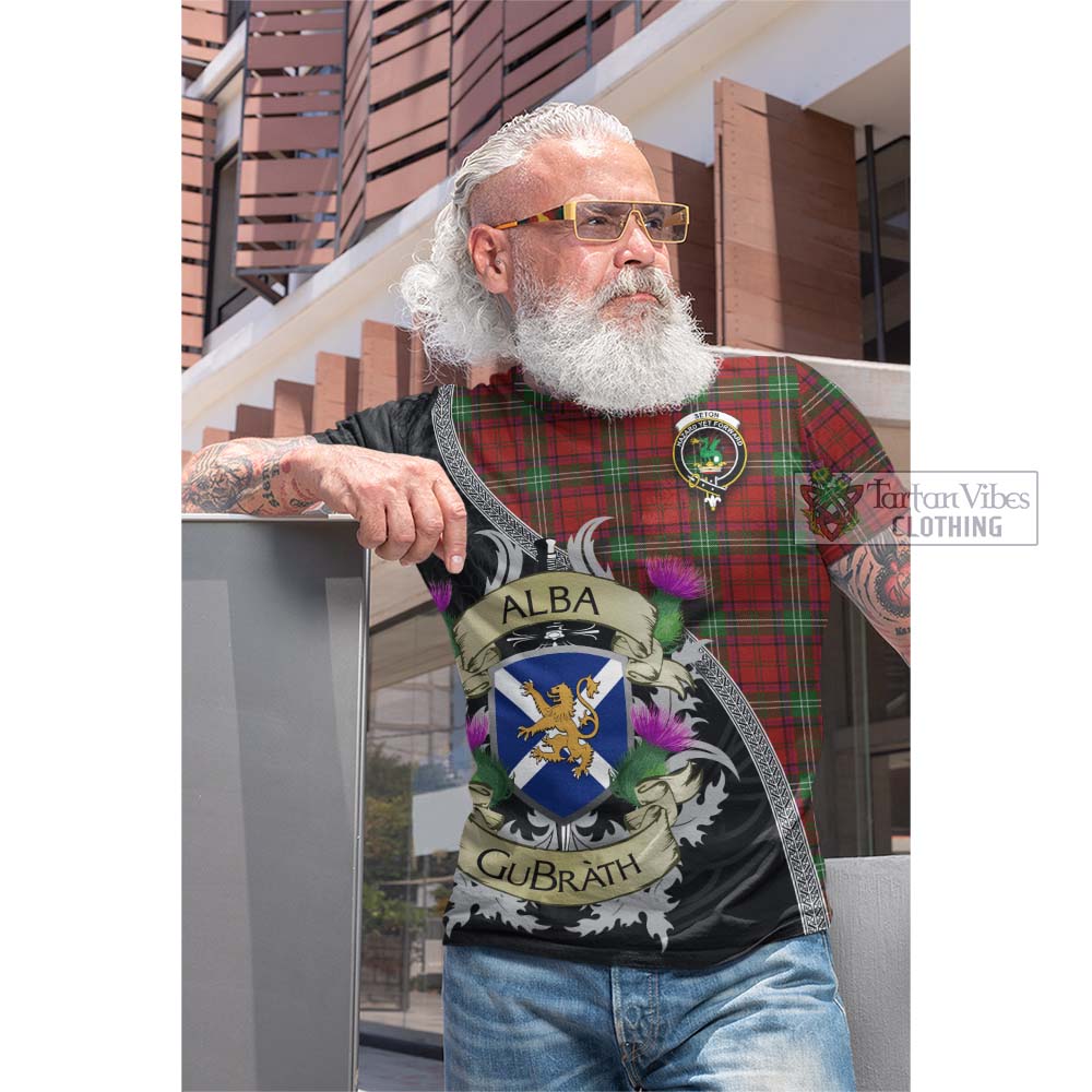 Tartan Vibes Clothing Seton Tartan Family Crest Cotton T-shirt Lion Rampant Royal Thistle Shield Celtic Inspired
