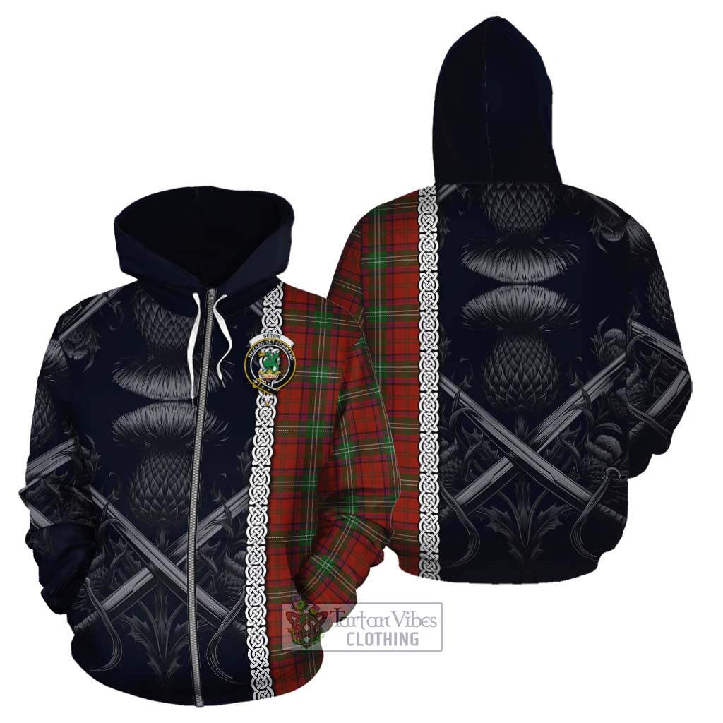Seton Tartan Cotton Hoodie with Family Crest Cross Sword Thistle Celtic Vibes Zip Hoodie - Tartan Vibes Clothing