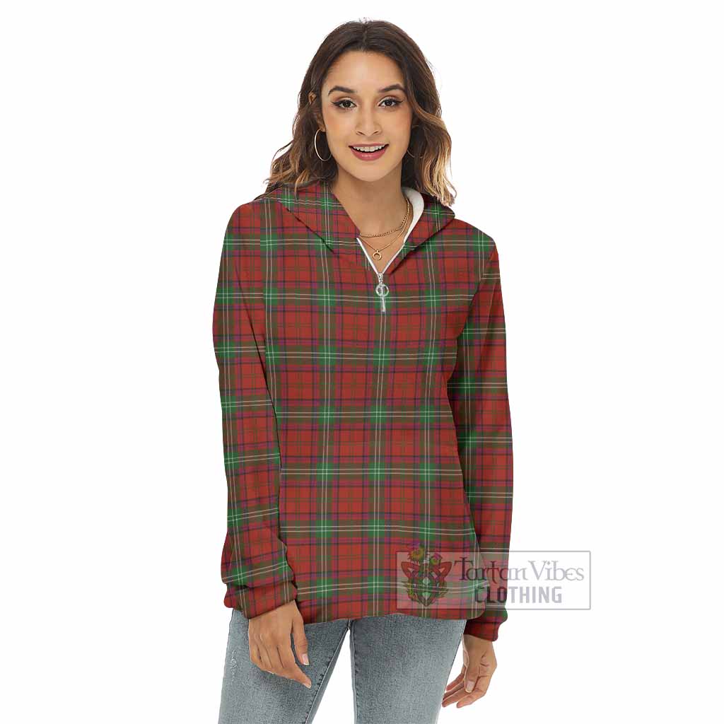 Seton Tartan Women's Borg Fleece Hoodie with Half Zip - Tartan Vibes Clothing