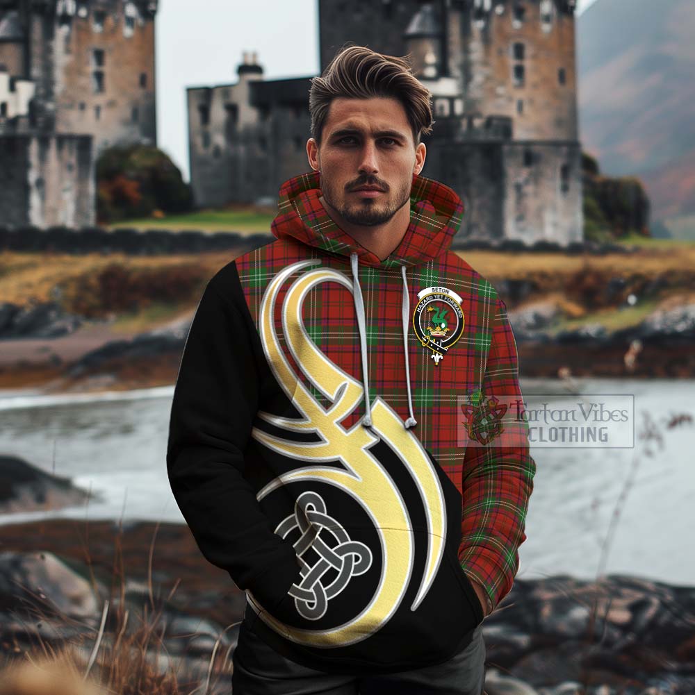 Seton Tartan Cotton Hoodie with Family Crest and Celtic Symbol Style - Tartan Vibes Clothing