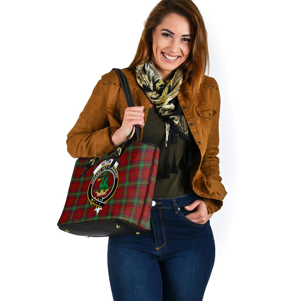 seton-tartan-leather-tote-bag-with-family-crest