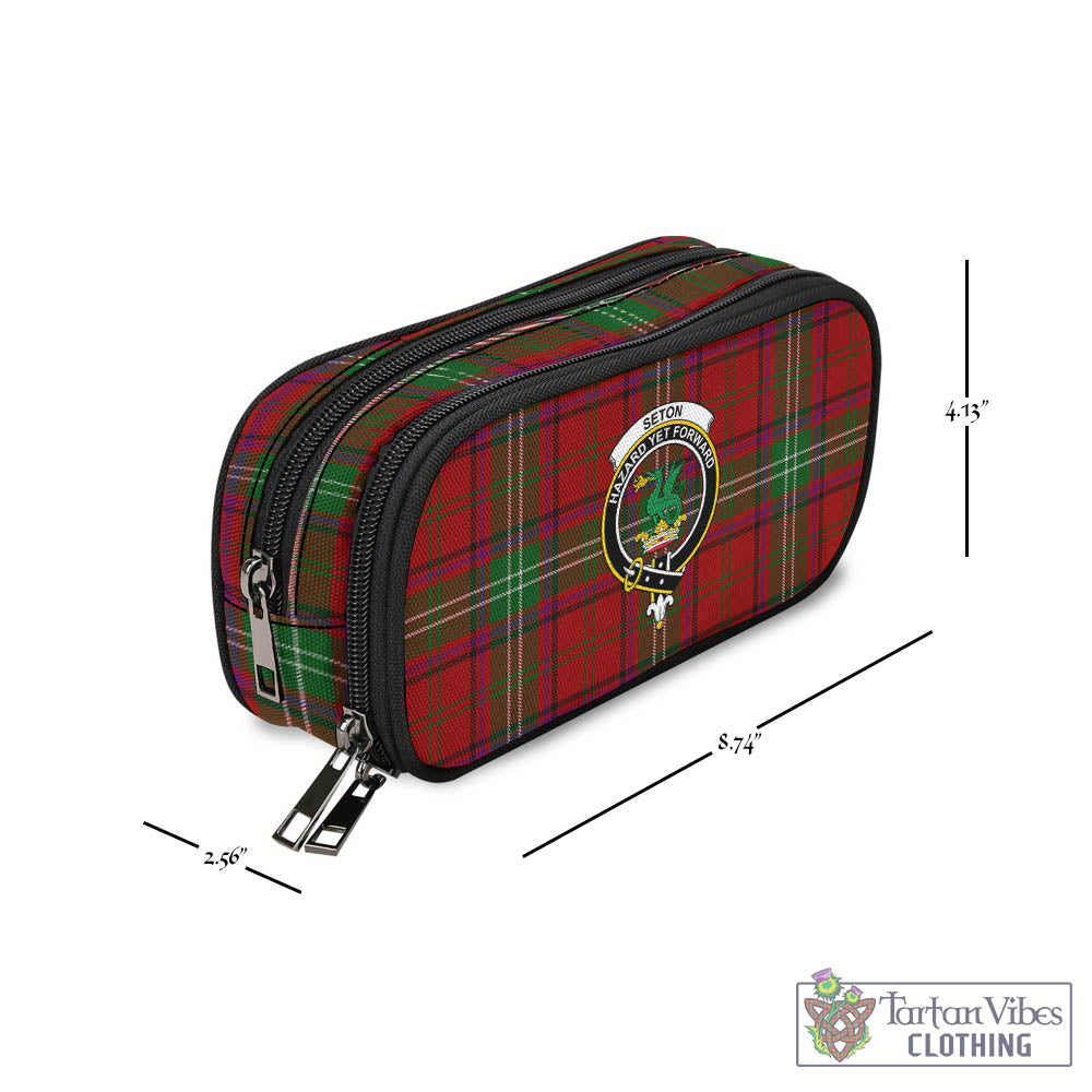 Seton Tartan Pen and Pencil Case with Family Crest - Tartan Vibes Clothing