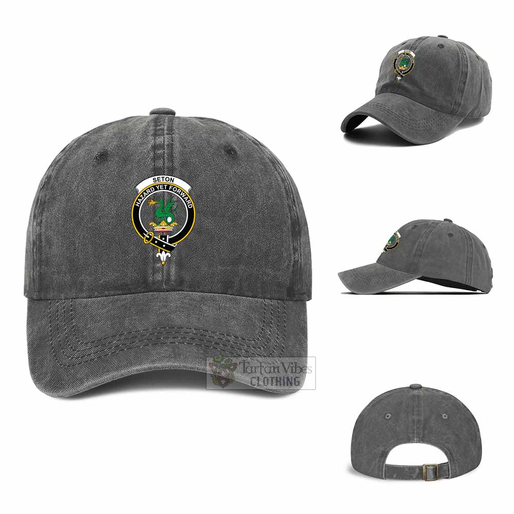 Tartan Vibes Clothing Seton Clan Crest Denim Classic Cap