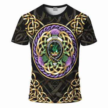 Seton Clan Crest T-Shirt Celtic Scottish Thistle