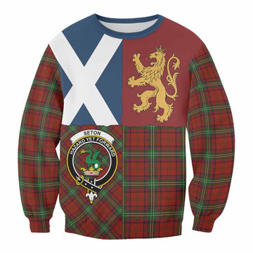 Seton Crest Tartan Sweatshirt with Lion Rampant Saltire Style