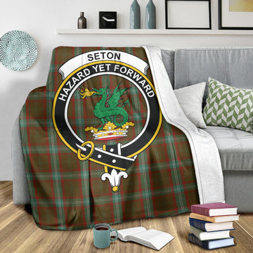 Seton Hunting Tartan Blanket with Family Crest