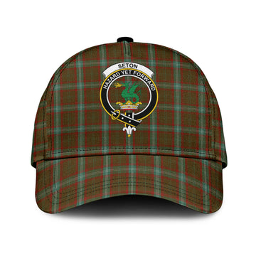 Seton Hunting Tartan Classic Cap with Family Crest