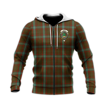 Seton Hunting Tartan Knitted Hoodie with Family Crest