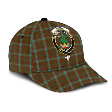 Seton Hunting Tartan Classic Cap with Family Crest