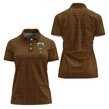 Seton Hunting Modern Tartan Polo Shirt with Family Crest For Women
