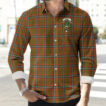 Seton Hunting Modern Tartan Long Sleeve Button Up Shirt with Family Crest
