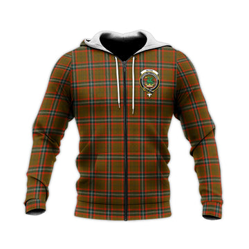 Seton Hunting Modern Tartan Knitted Hoodie with Family Crest