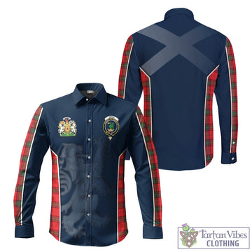 Seton Modern Tartan Long Sleeve Button Up Shirt with Family Crest and Lion Rampant Vibes Sport Style