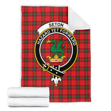 Seton Modern Tartan Blanket with Family Crest