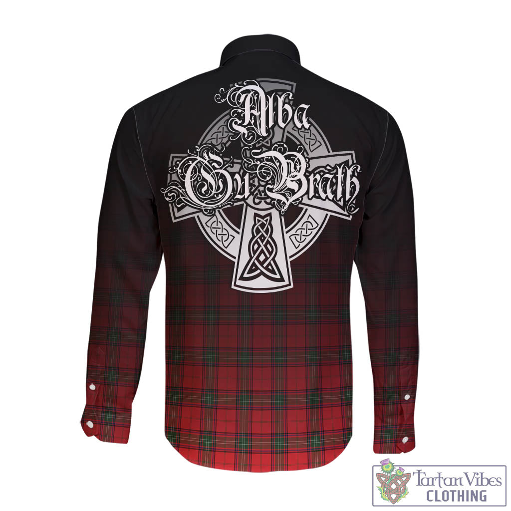Tartan Vibes Clothing Seton Modern Tartan Long Sleeve Button Up Featuring Alba Gu Brath Family Crest Celtic Inspired