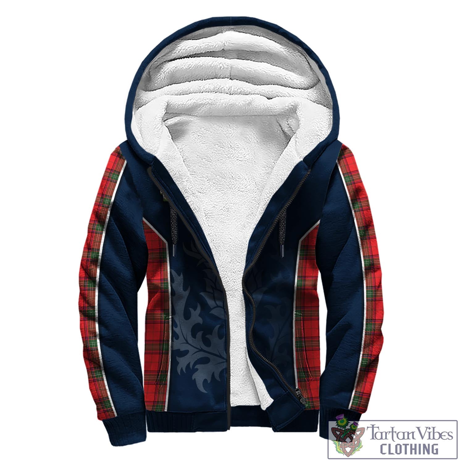 Tartan Vibes Clothing Seton Modern Tartan Sherpa Hoodie with Family Crest and Scottish Thistle Vibes Sport Style