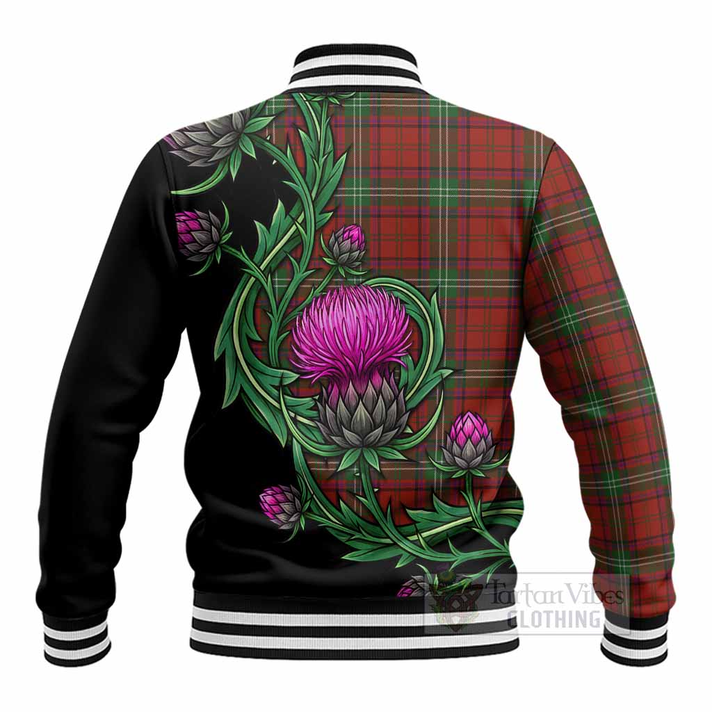 Seton Tartan Baseball Jacket Resilient Scottish Thistle - Tartan Vibes Clothing
