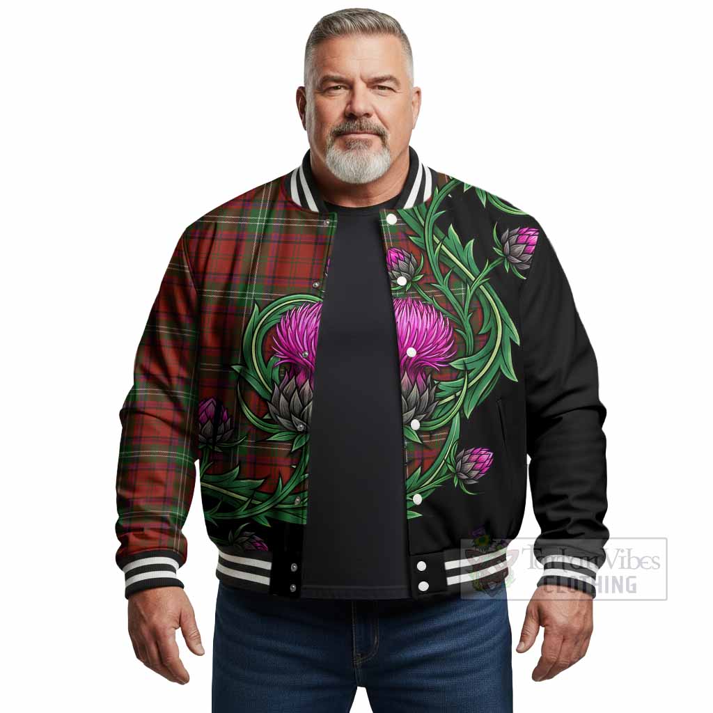 Seton Tartan Baseball Jacket Resilient Scottish Thistle - Tartan Vibes Clothing